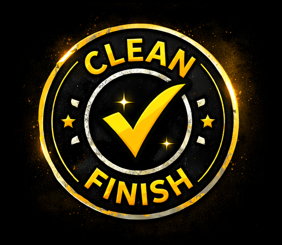 Clean finish badge